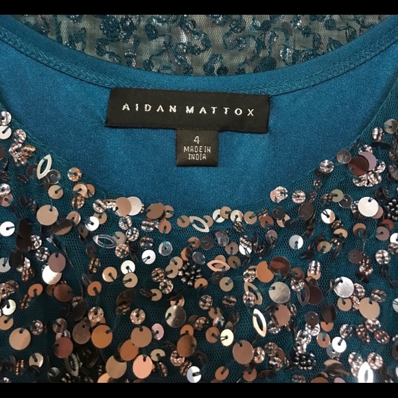 AIDAN MATTOX SPARKLY SEQUIN-BLOUSON DRESS 4 NWT - Picture 8 of 13